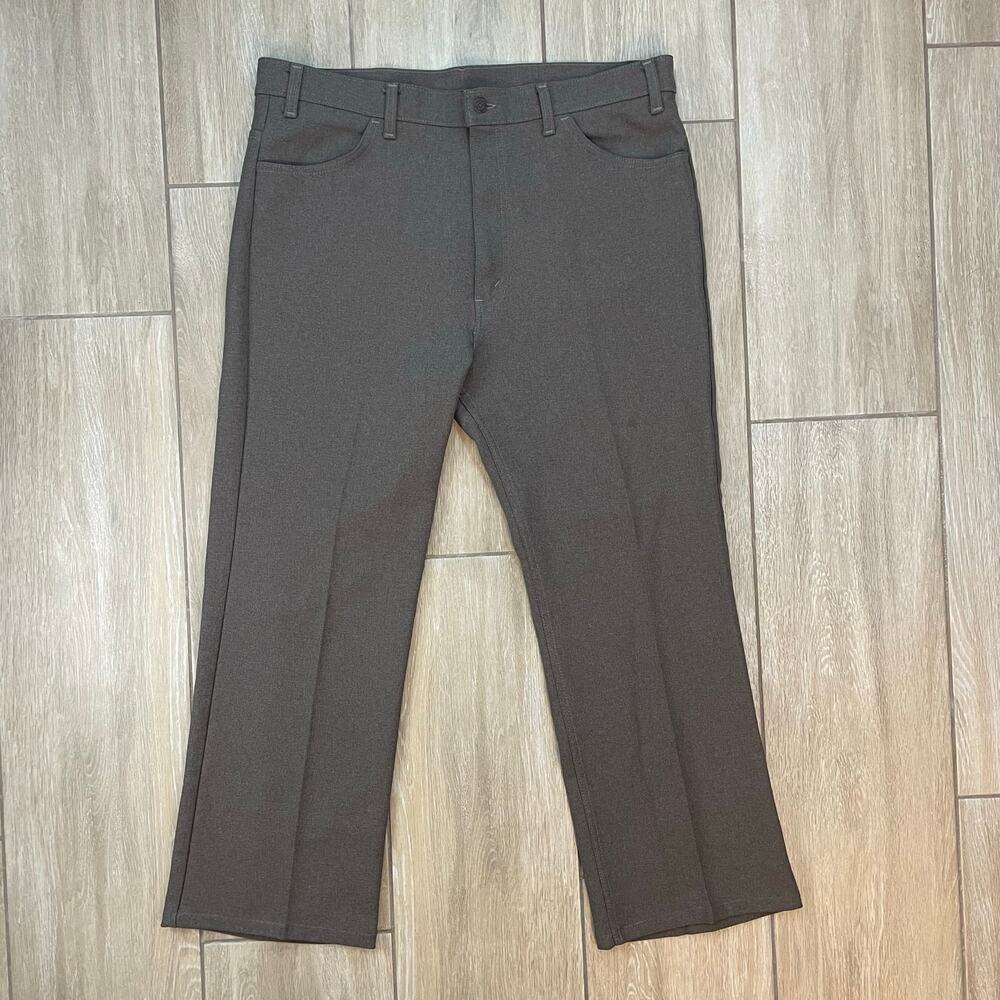 Vintage 1995 Levi’s Action Slacks Dress Pants 38x28 Black Tab Brown Grey 90s
